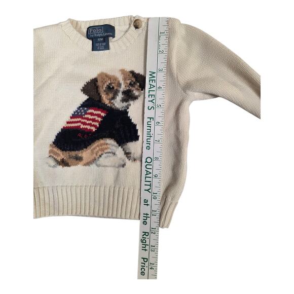 Vintage Ralph Lauren Baby Sweater & Chinos Set 12M Dog, American Flag, Heritage - Picture 8 of 16